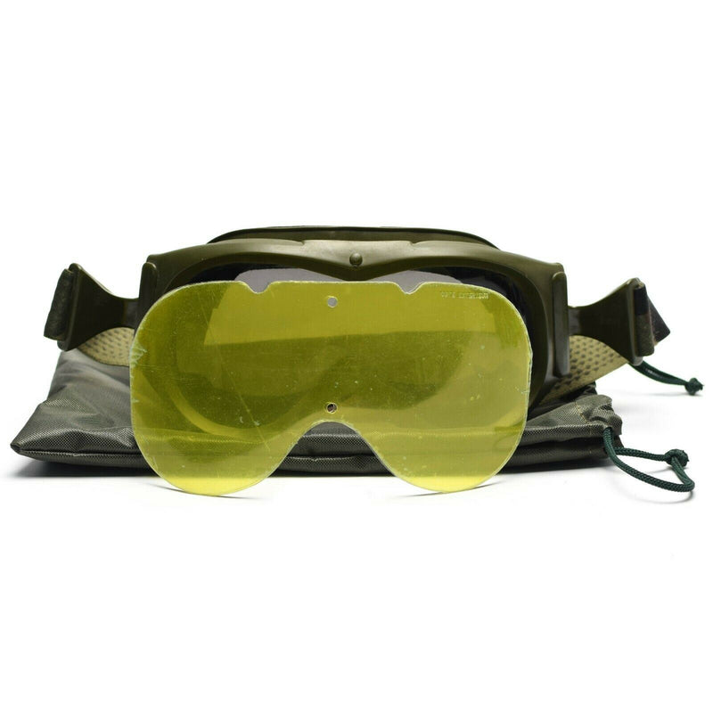 Echte Franse leger tanker bril Oogbescherming Glas Glas Militaire Zon Zand Wind
