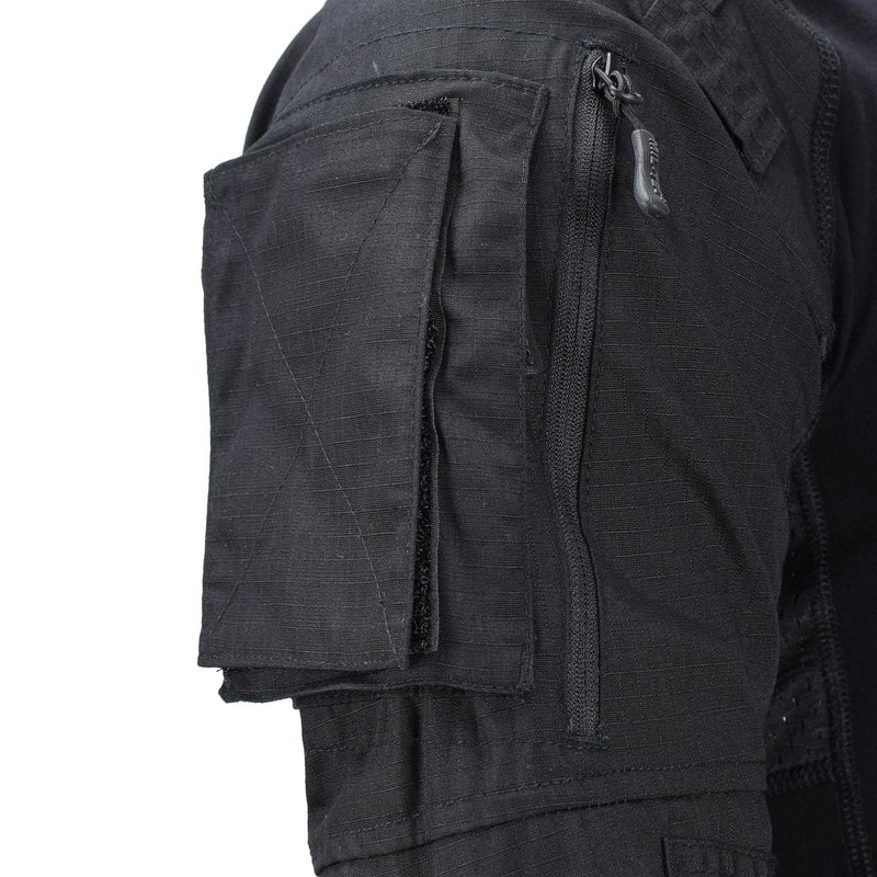 Chemise de combat tactique noire de style militaire de marque Mil-Tec TYPE 2
