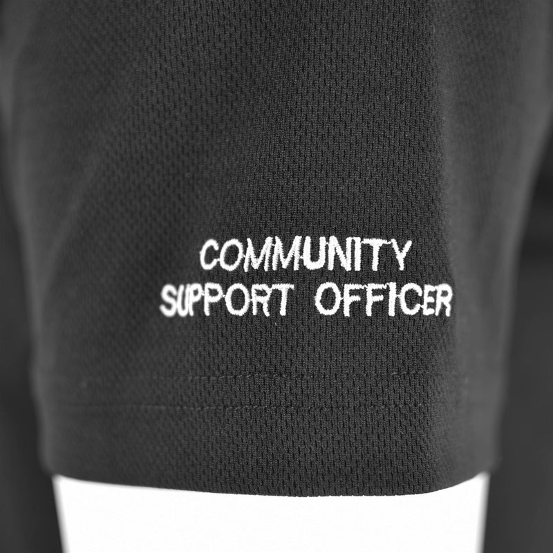 Echte Britse politie T-shirt Zwart Ademend functioneel Zip Guard-shirt vooraan