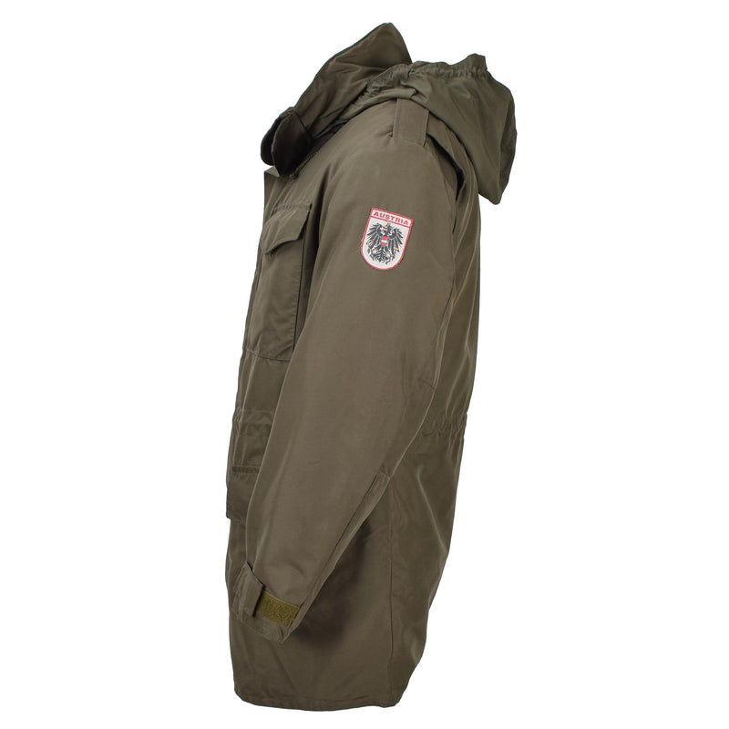 Parka militaire autrichienne originale en Gore-Tex avec doublure, veste de pluie décontractée et formelle