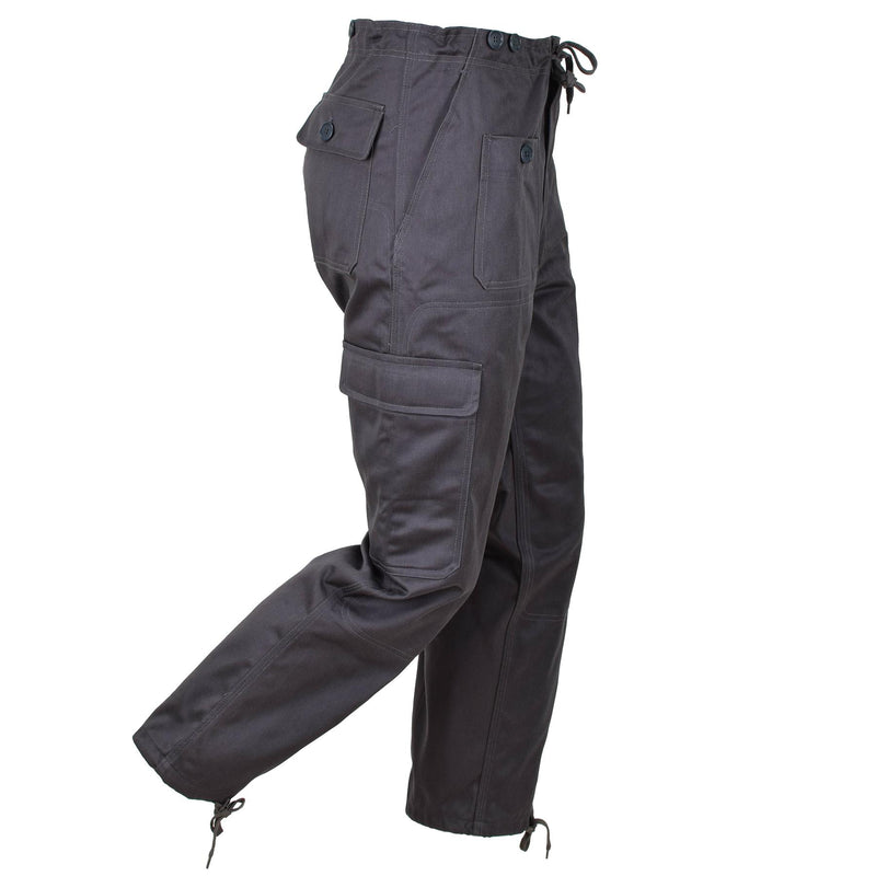 Pantalon de travail gris authentique de l'armée danoise M71, taille réglable, pantalon vintage NEUF
