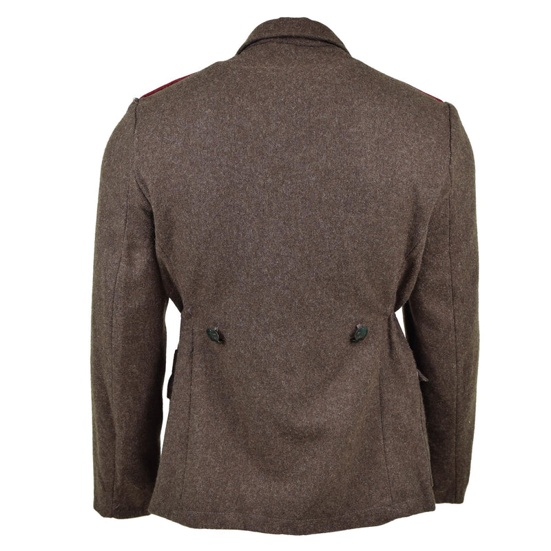 VESTE DE L'ARMÉE BULGARE AUTHENTIQUE EN LAINE UNIFORME DE SURPLUS MILITAIRE GRIS-MARRON