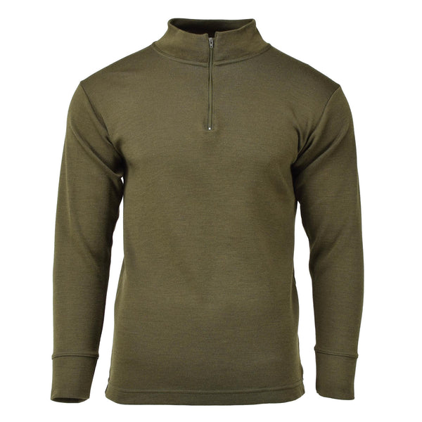 Chemise militaire originale italienne à fermeture éclair, sous-chemise légère et respirante, olive