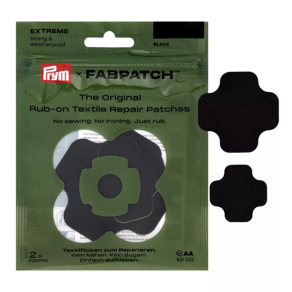 Prym FabPatch EXTREME zelfklevende reparatiepleisters waterafstotend zwart