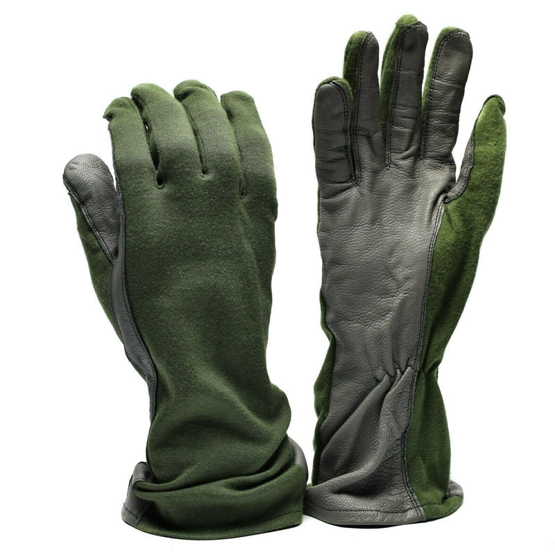 Echte Nederlandse leger gevechtshandschoenen leer Aramid Fiber Airforce Militaire Nomex OD