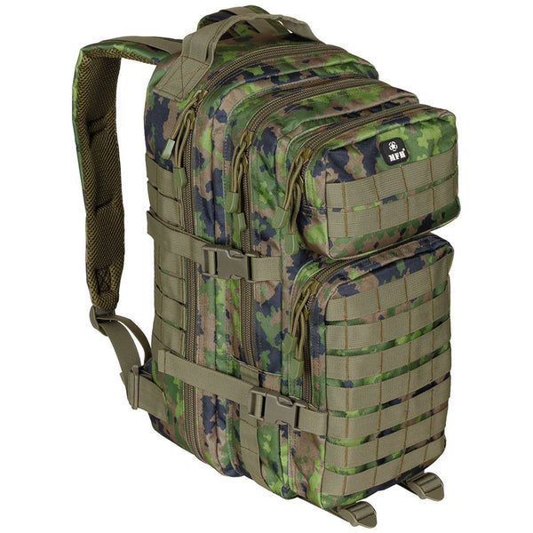 MFH Assault I tactische rugzak 30L gevoerde schouderbanden MOLLE M05 Camo