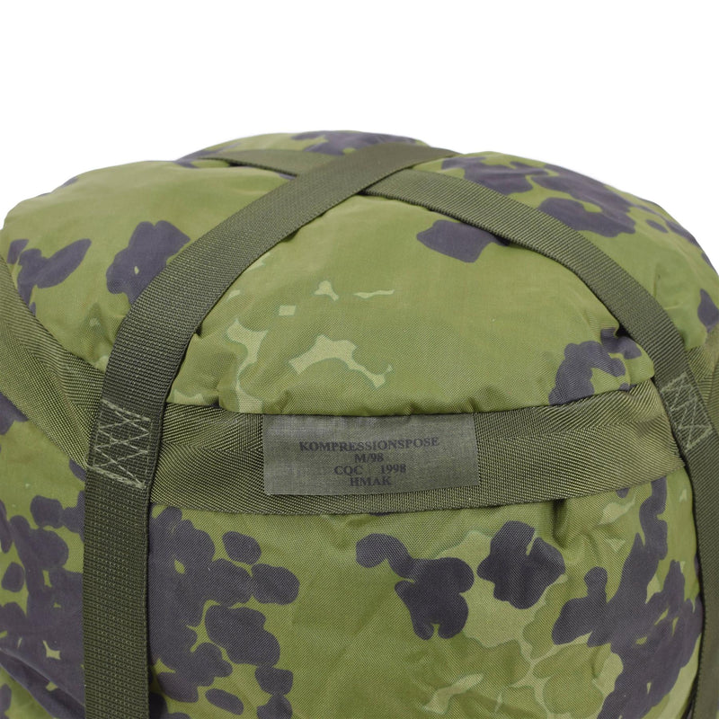 Sac de compression militaire danois d'origine M84 camouflage enduit de PU léger NEUF