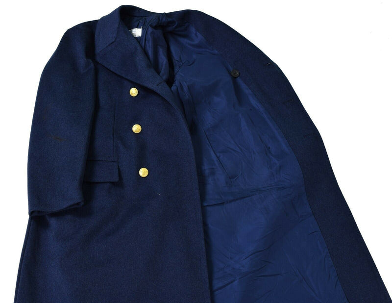 Véritable manteau en laine de l'armée italienne, manteau long bleu d'officier militaire de l'armée de l'air