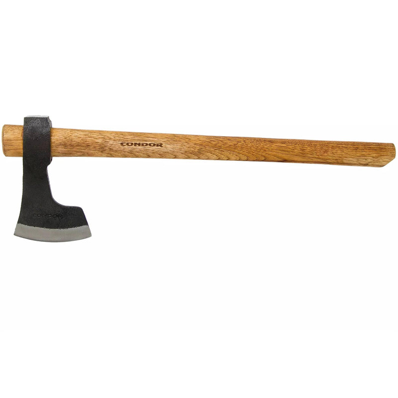 Hache d'extérieur Condor Bushcraft Tomahawk avec manche en hickory et acier résistant aux chaussettes