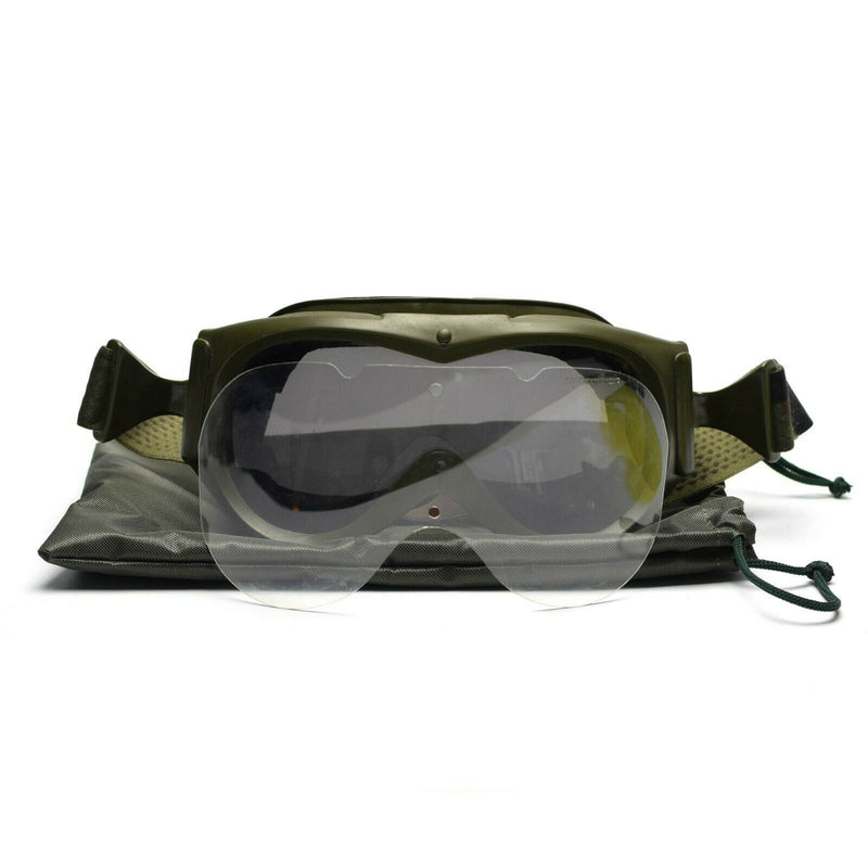 Echte Franse leger tanker bril Oogbescherming Glas Glas Militaire Zon Zand Wind