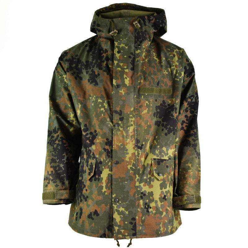 Originele Duitse legerveldjack Goretex Flecktarn Waterdichte regenwiel Parka