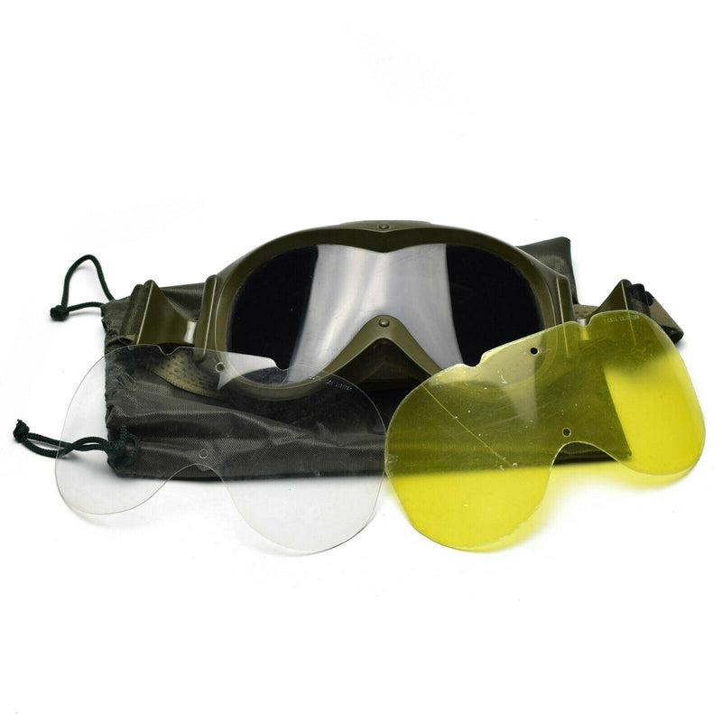 Echte Franse leger tanker bril Oogbescherming Glas Glas Militaire Zon Zand Wind