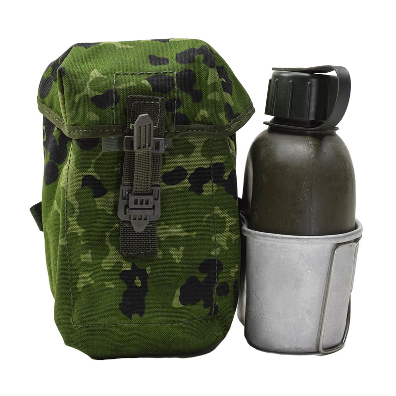 Originele Deense militaire fleskante kantine pouch Universal Attachment DK Camouflage