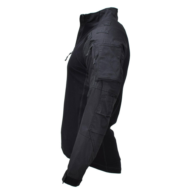 Chemise de combat tactique noire de style militaire de marque Mil-Tec TYPE 2