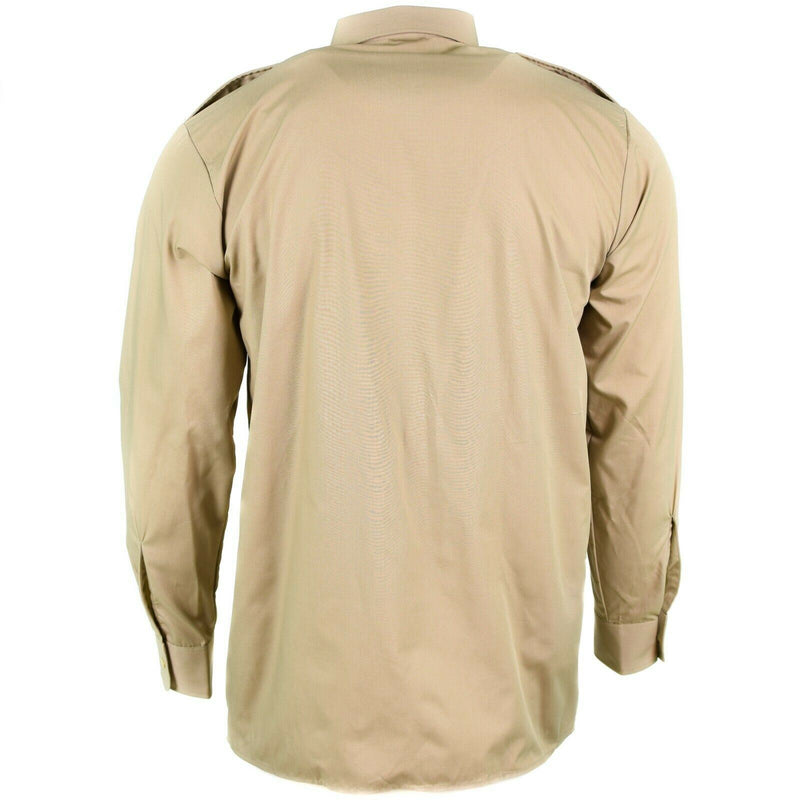 Véritable chemise de l'armée belge fatigue surplus chino kaki militaire manches longues NEUF