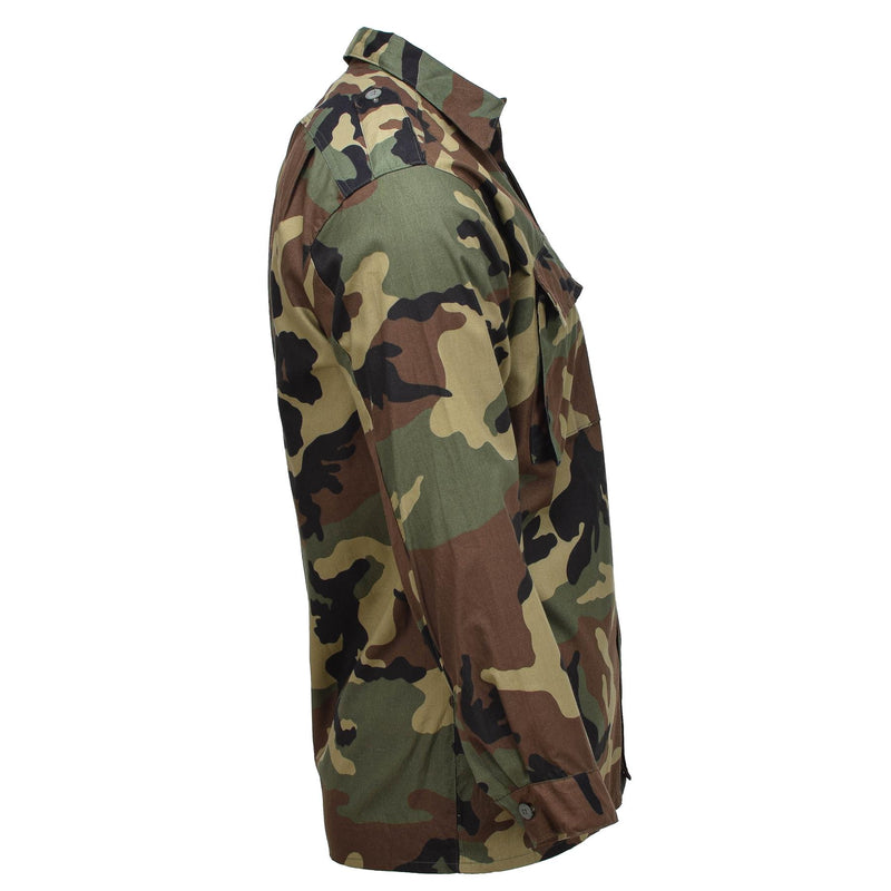 Origineel Kroatisch militair probleem shirt katoen BDU Woodland camo leger overschot nieuw