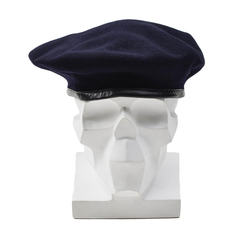 Béret de commandement en laine bleu foncé de l'armée française d'origine, casquette légère vintage NEUF
