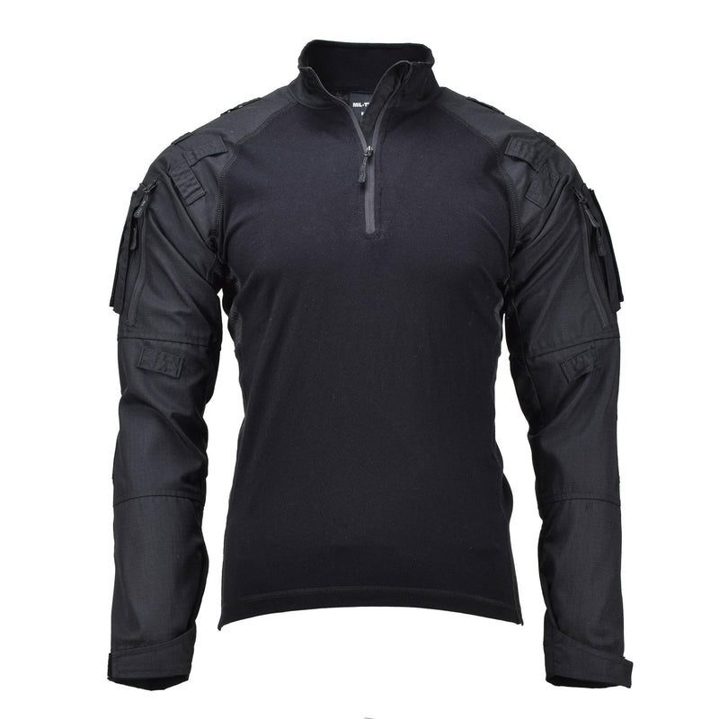 Chemise de combat tactique noire de style militaire de marque Mil-Tec TYPE 2