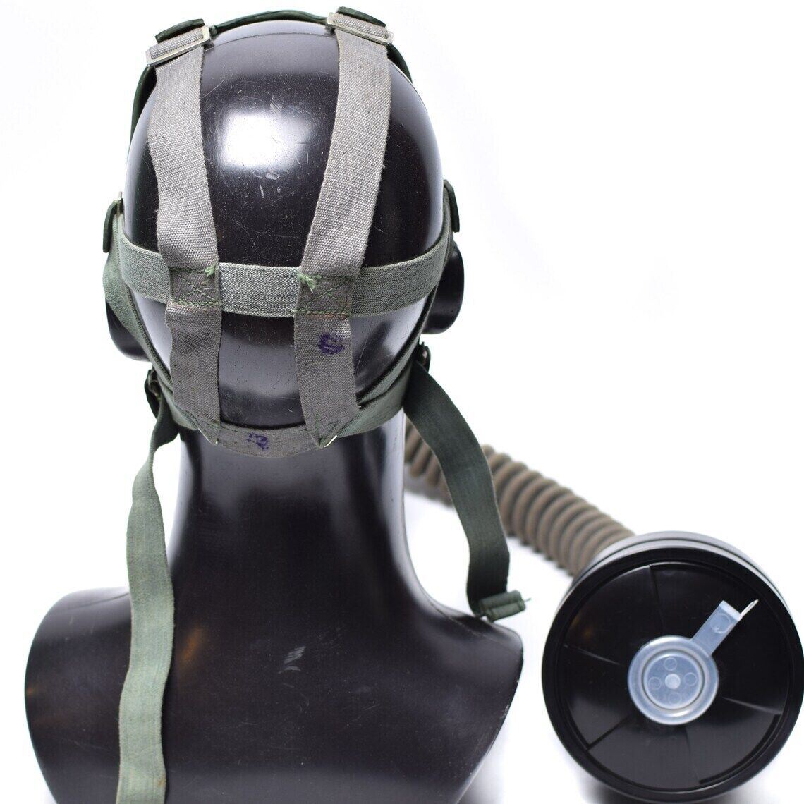 Origineel Sovjet GP-4 gasmasker jaren 1960 Vintage militaire surpluskit grijs rubber