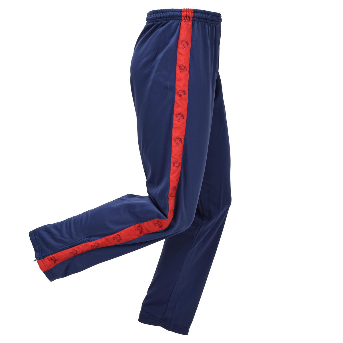 Originele Italiaanse militaire trainingsbroek atletisch rood gestreept marineblauw
