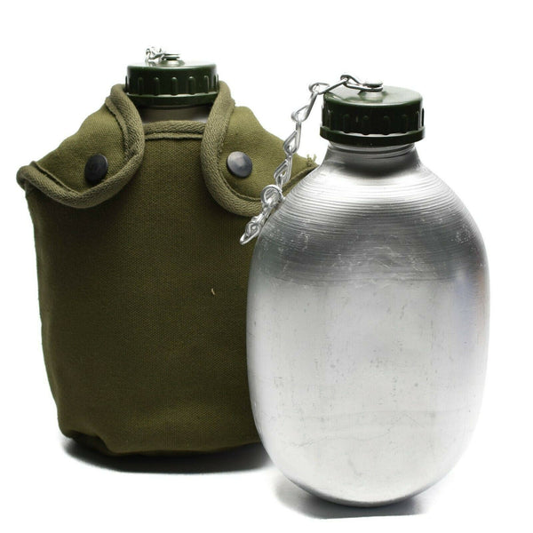 Bouteille d'eau à boire originale de l'armée française, pot de cantine, pochette en coton, OD NEUF