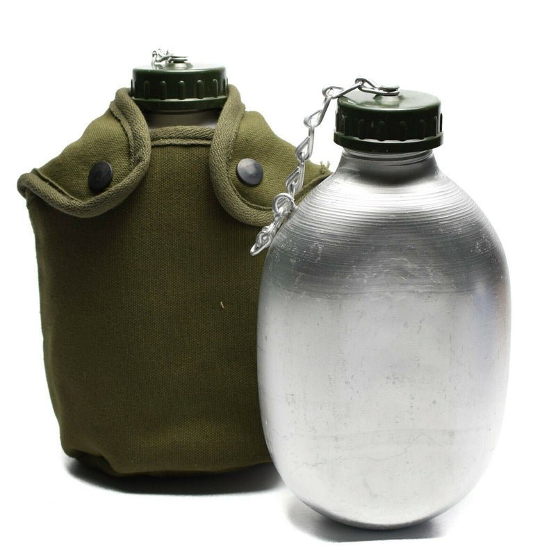 Bouteille d'eau à boire originale de l'armée française, pot de cantine, pochette en coton, OD NEUF