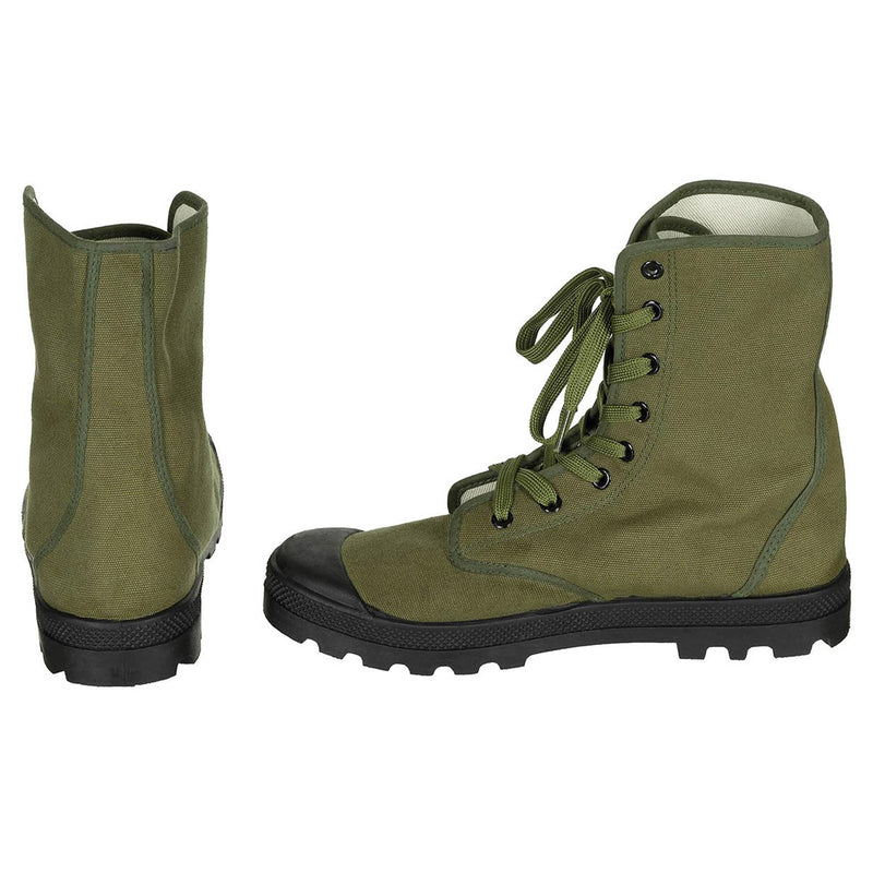 Originele Franse militaire commando laarzen versterkte hakken vintage olijf