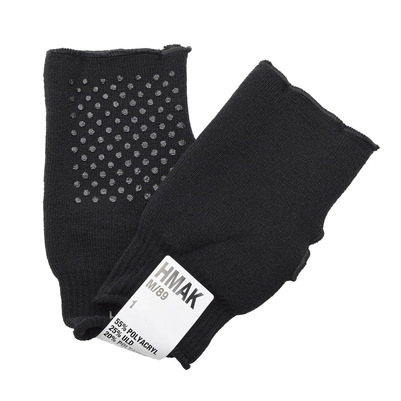 Originele Deense militaire zwarte handschoenen warmere vingerloze niet-slip palmleger nieuw