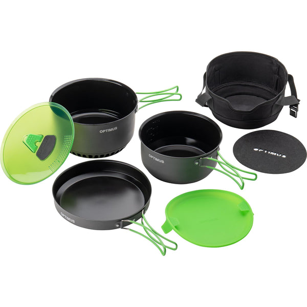 Optimus Terra Camp 4 POT SET KOOKEN NUT-Stick Camping Camper Outdoor Kit 7 Deel