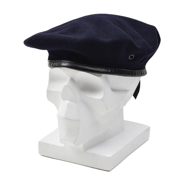 Origineel Frans leger donkerblauwe wol baret command lichtgewicht cap vintage nieuw