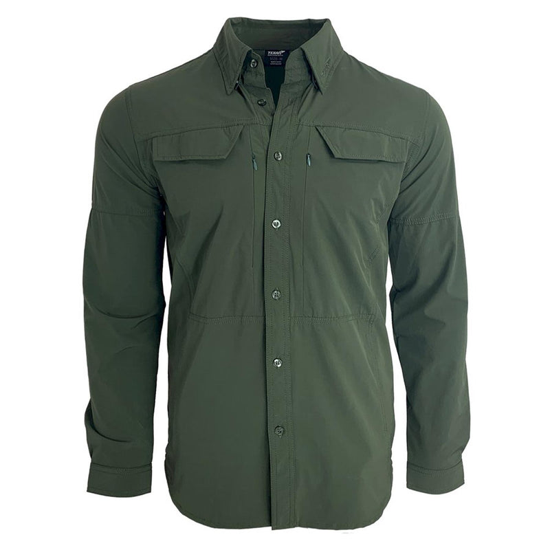 Chemise militaire à manches longues TEXAR, coupe ajustée, vêtement durable, chemises militaires classiques