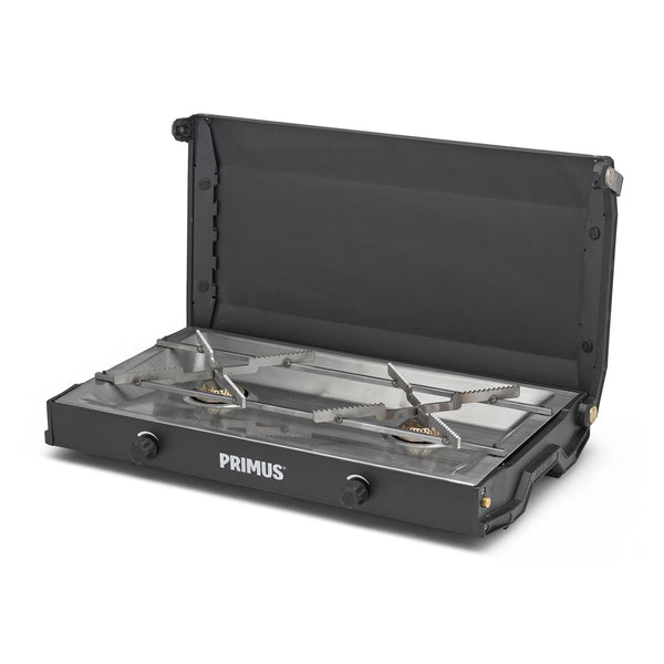 Réchaud de camping Primus Kinjia à double brûleur, ustensiles de cuisine d'extérieur portables, noir