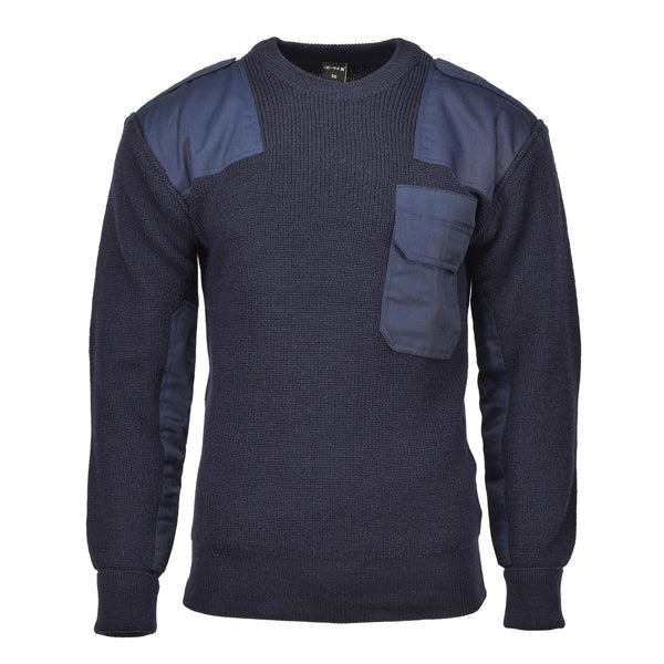 MFH -merk Duitse legerstijl pullover commando jumper ademende blauwe trui nieuw