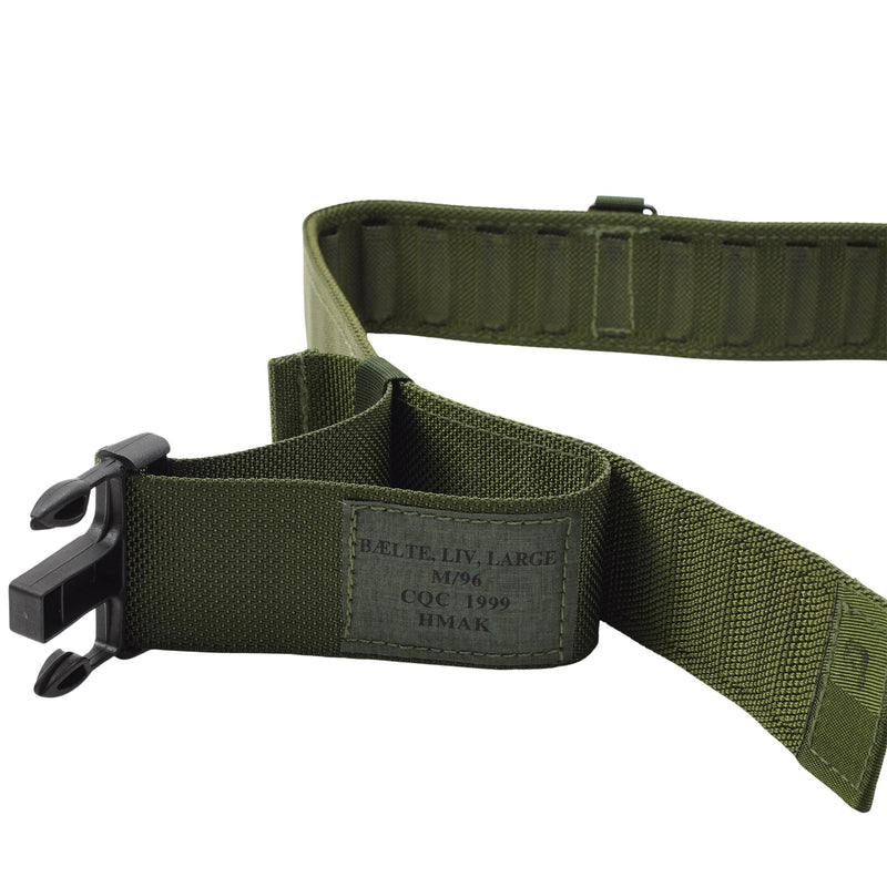 Ceinture tactique originale de l'armée danoise en toile de combat réglable olive NEUF