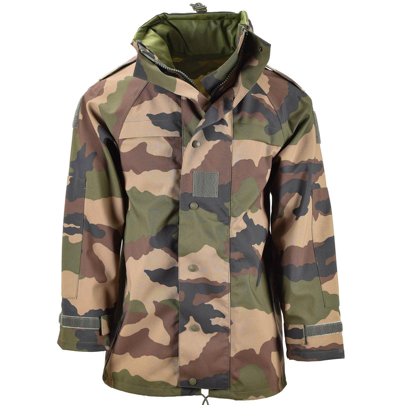 Véritable veste imperméable trilaminée de l'armée française camouflage parka de pluie à capuche en goretex