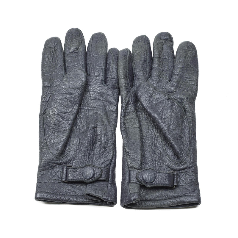 Originele Duitse militaire lederen handschoenen grijze polsband Duitsland legeroverschot