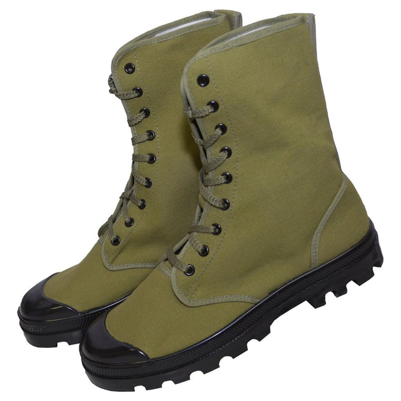 Originele Franse militaire commando laarzen versterkte hakken vintage olijf