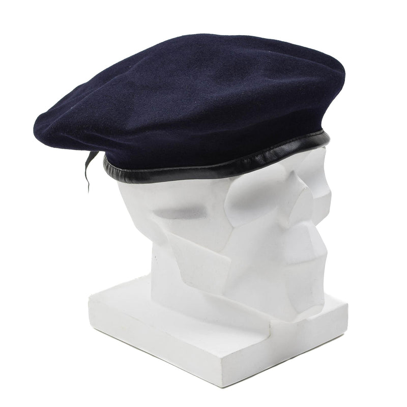 Béret de commandement en laine bleu foncé de l'armée française d'origine, casquette légère vintage NEUF