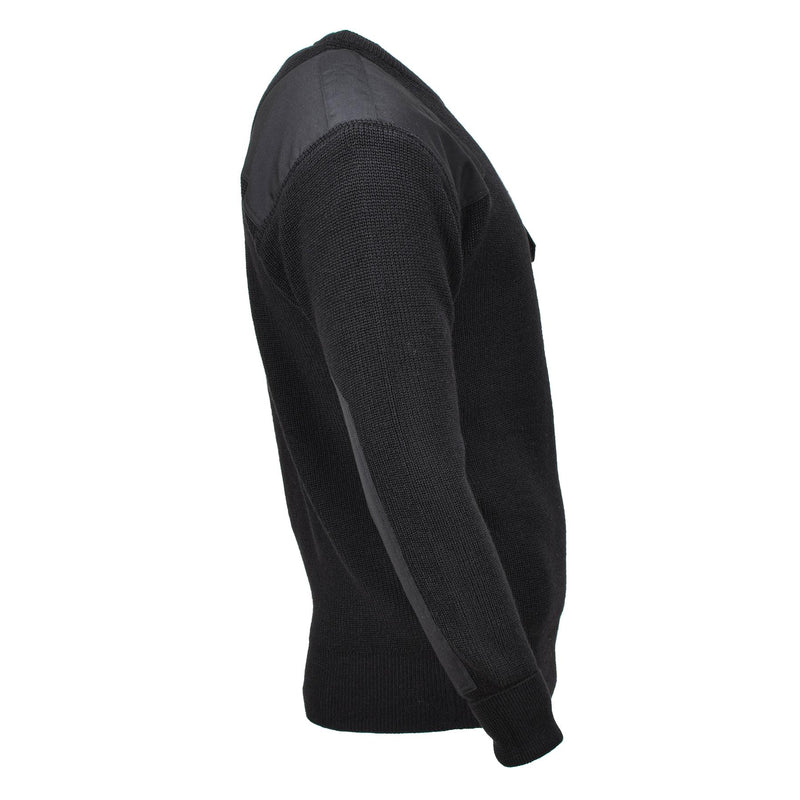 MFH Brand Sweater Commando Jumper Rib Gebreide wolversterkte pullover zwart nieuw