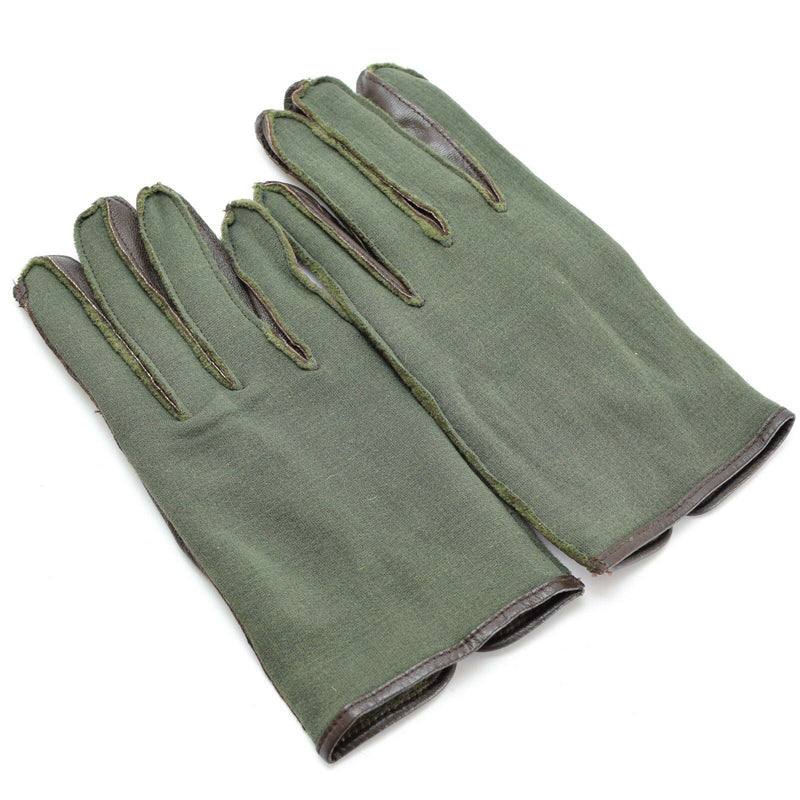 Originele Belgische legergevechtshandschoenen WWII -stijlhandschoenen Nylon Leather Olive Nieuw