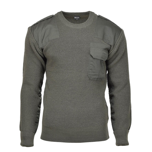 MFH merk militaire stijl commando pullover stock stitch gebreide trui olijf nieuw