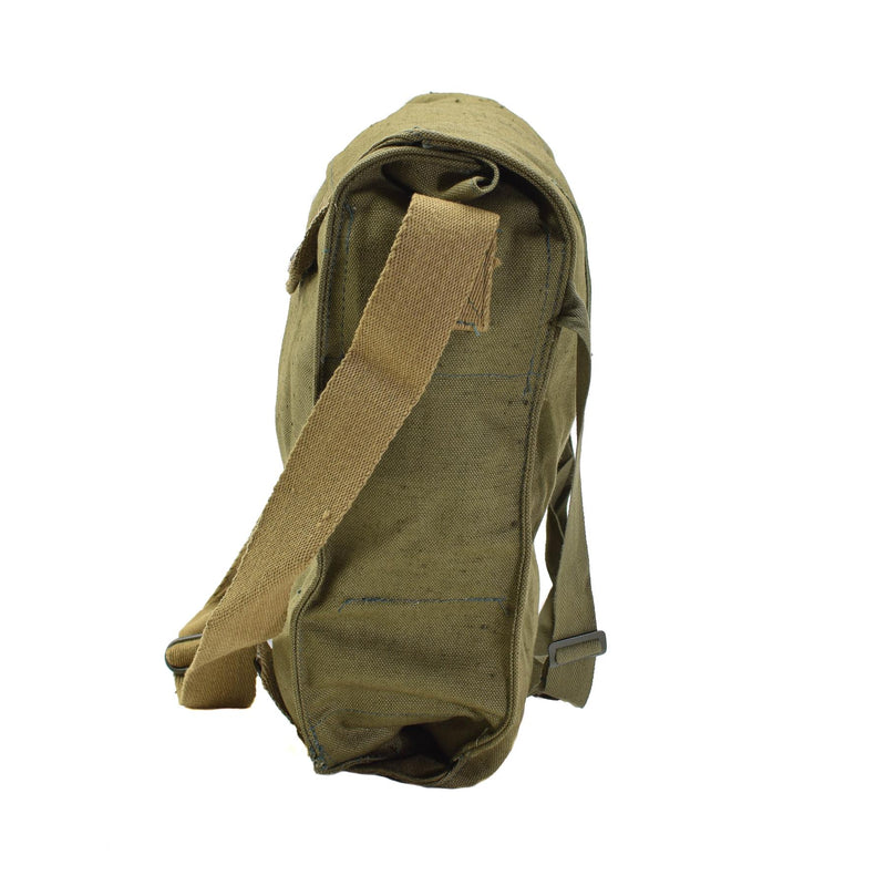 Origineel Tsjechisch militair gasmasker schoudertas groen canvas vintage surplus nieuw
