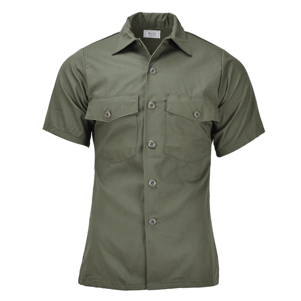 Chemises tactiques de campagne militaires américaines originales olive à manches courtes fatigue de l'armée NEUF