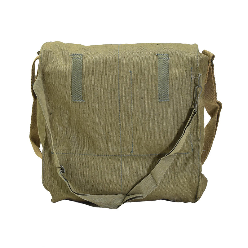 Origineel Tsjechisch militair gasmasker schoudertas groen canvas vintage surplus nieuw
