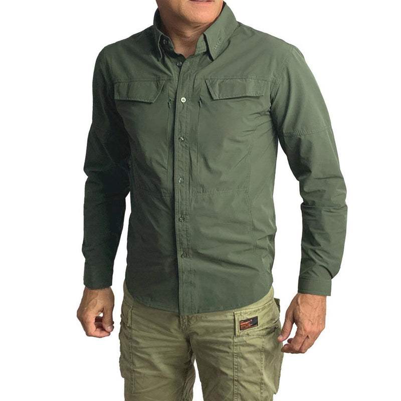 Chemise militaire à manches longues TEXAR, coupe ajustée, vêtement durable, chemises militaires classiques