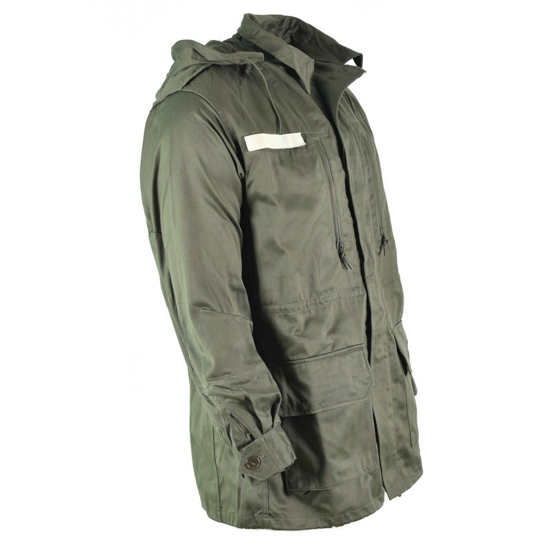 Veste de combat militaire à capuche en satin de l'armée française d'origine Olive OD
