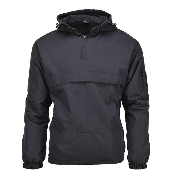 Mil-Tec Duitse militaire jas gevechten winddichte fleece met capuchon gevoerd zwart nieuw
