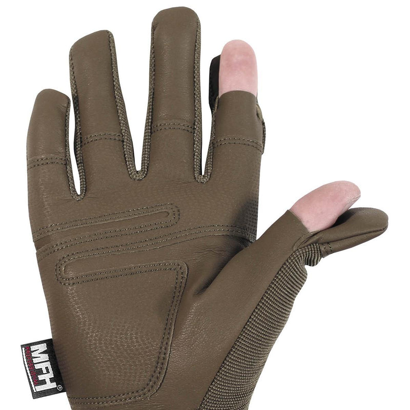 MFH -merk Tactische handschoenen Duurzame coyote gevechts gratis wijsvinger duim ademend