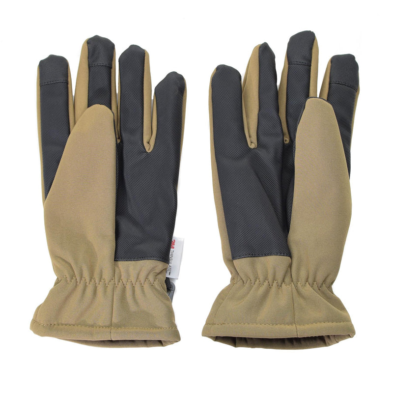 Gants Mil-Tec Softshell THINSULATE™ doublure Coyote Winter Homme thermique tactique