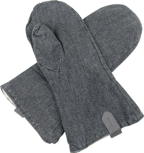 Originele Zwitserse leger wanten denim grijs wol koud weer militaire handschoenen gevoerd